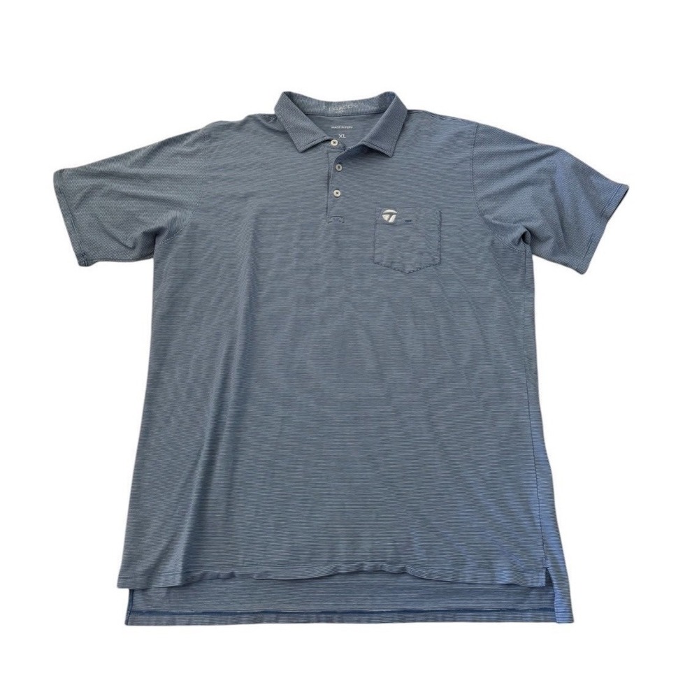 B Draddy Sport Polo Men's XL Performance Golf S/S Shirt Gibson Striped $125